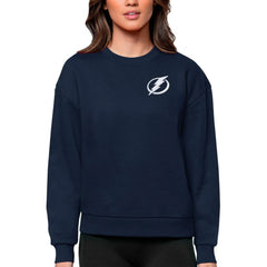 Tampa Bay Lightning Antigua Women's Victory Crewneck Pullover Sweatshirt - Navy Sweatshirts