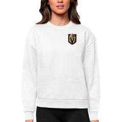 Vegas Golden Knights Antigua Women's Victory Crewneck Pullover Sweatshirt - White Sweatshirts