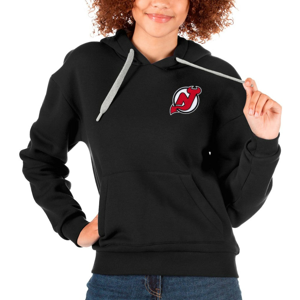 New Jersey Devils Antigua Women's Victory Pullover Hoodie - Black Jerseys