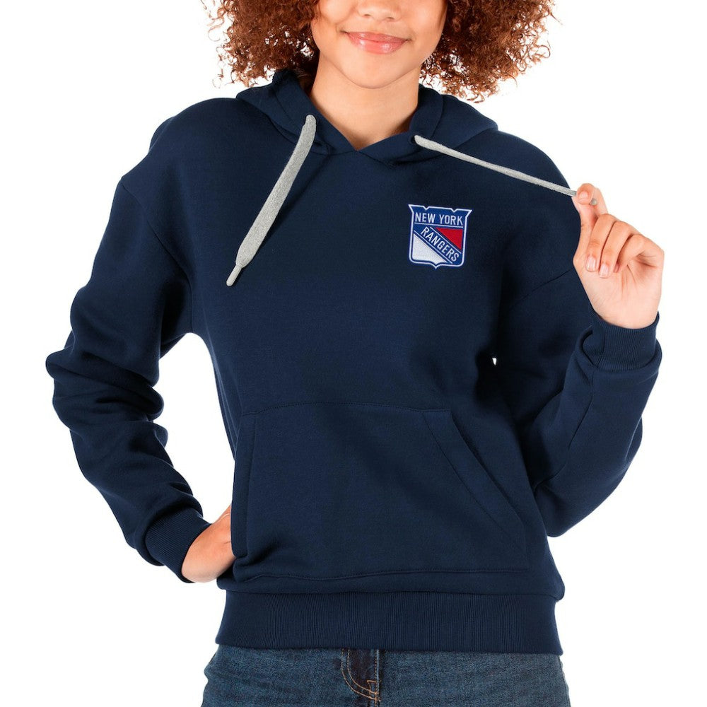 New York Rangers Antigua Women's Victory Pullover Hoodie - Navy Hoodies