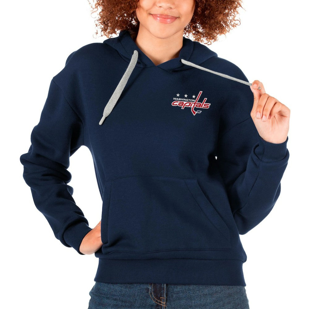 Washington Capitals Antigua Women's Victory Pullover Hoodie - Navy Hoodies
