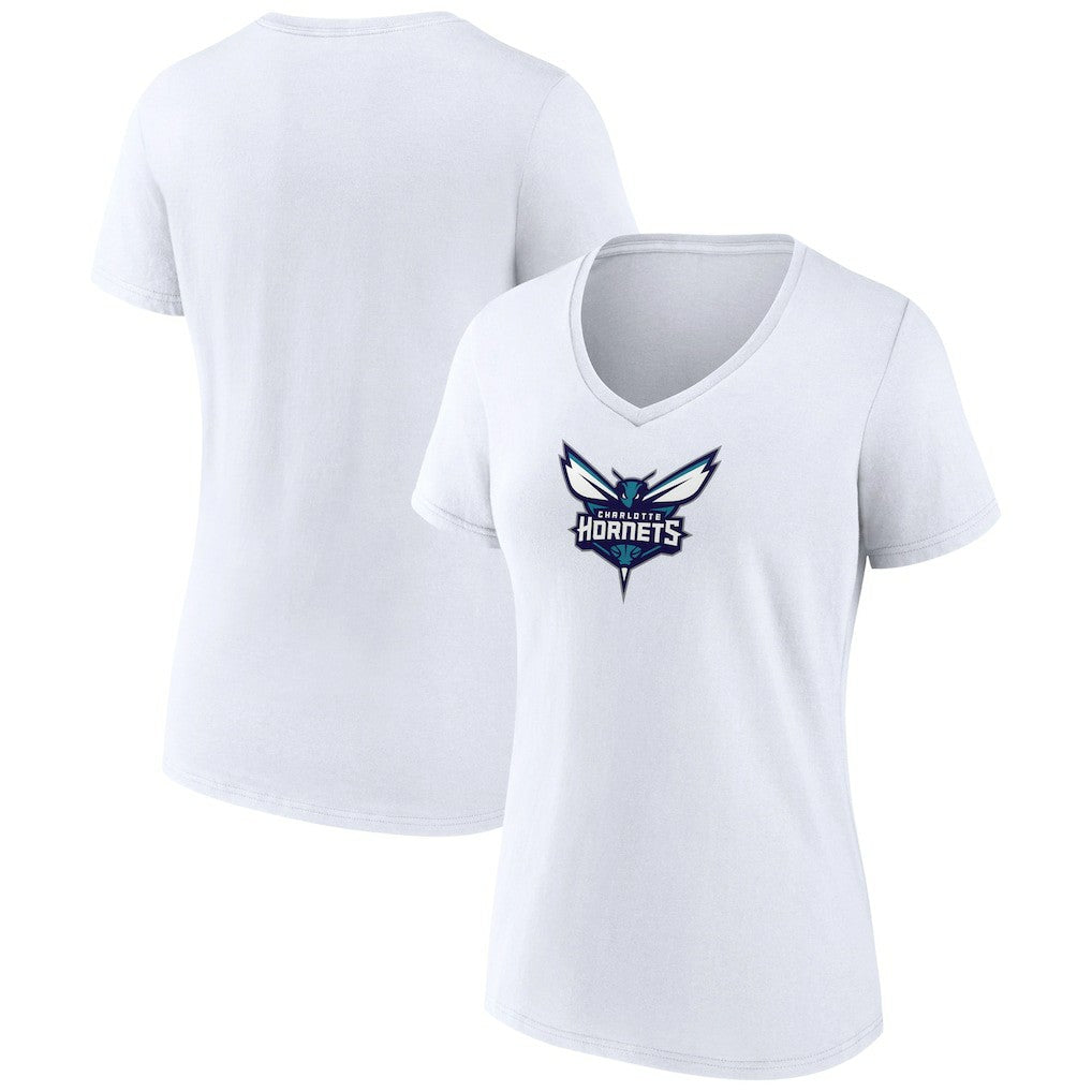 Charlotte Hornets Women's Logo V-Neck T-Shirt - White shop
