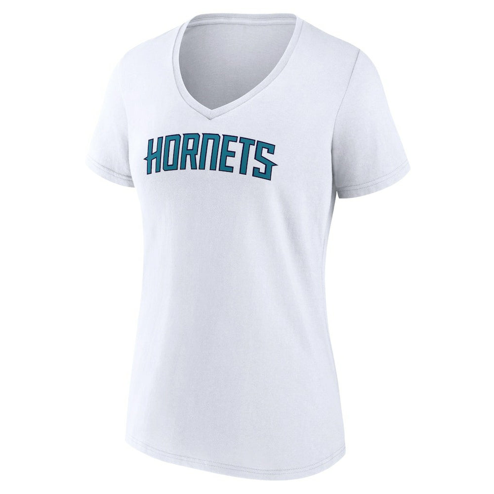Charlotte Hornets Women's Wordmark V-Neck T-Shirt - White cheap