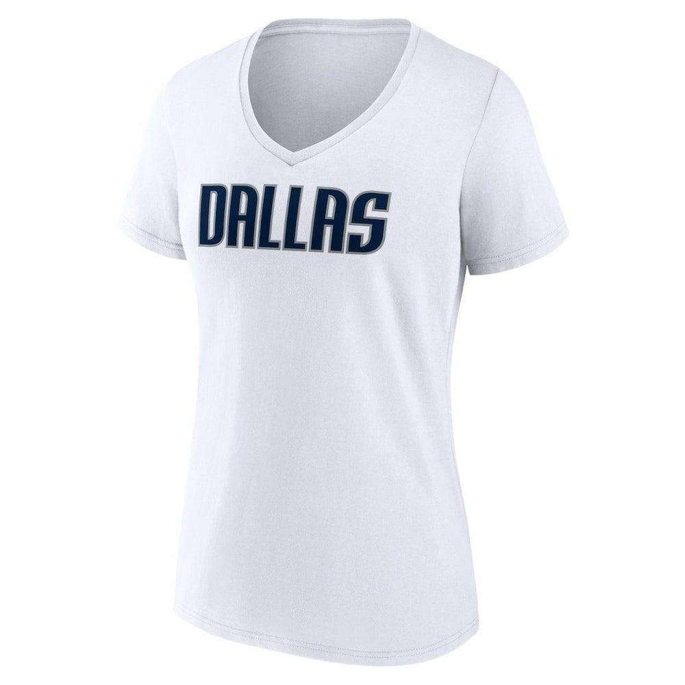Dallas Mavericks Women's Wordmark V-Neck T-Shirt sale - White cheap