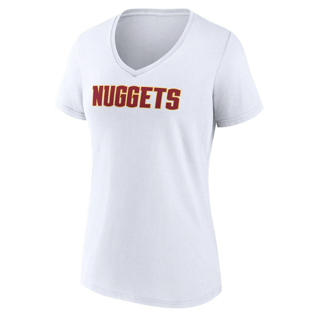 Denver Nuggets Women's Wordmark V-Neck T-Shirt sale - White sale