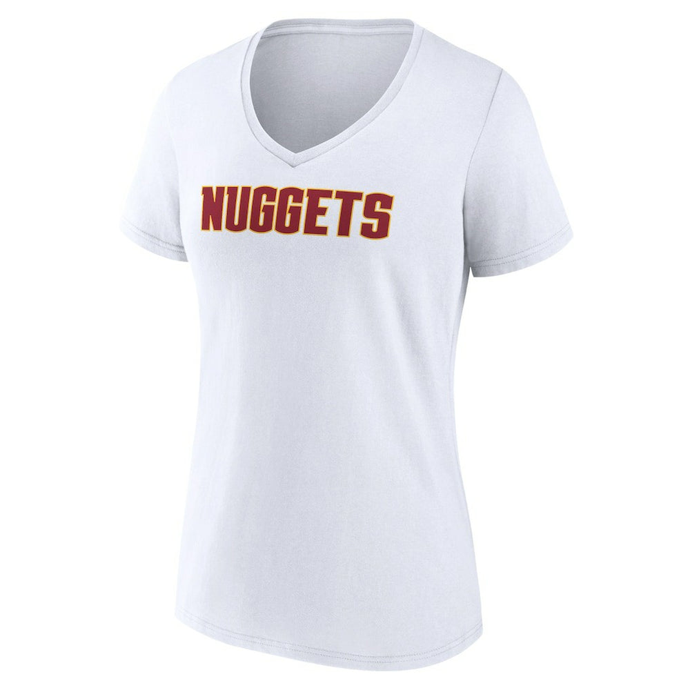 Denver Nuggets Women's Wordmark V-Neck T-Shirt sale - White sale
