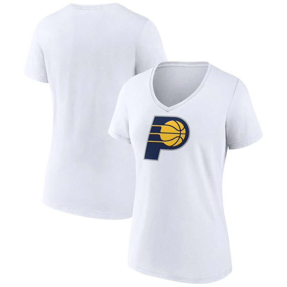 Indiana Pacers Women's Logo V-Neck T-Shirt - White sale