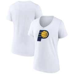 Indiana Pacers Women's Logo V-Neck T-Shirt - White sale