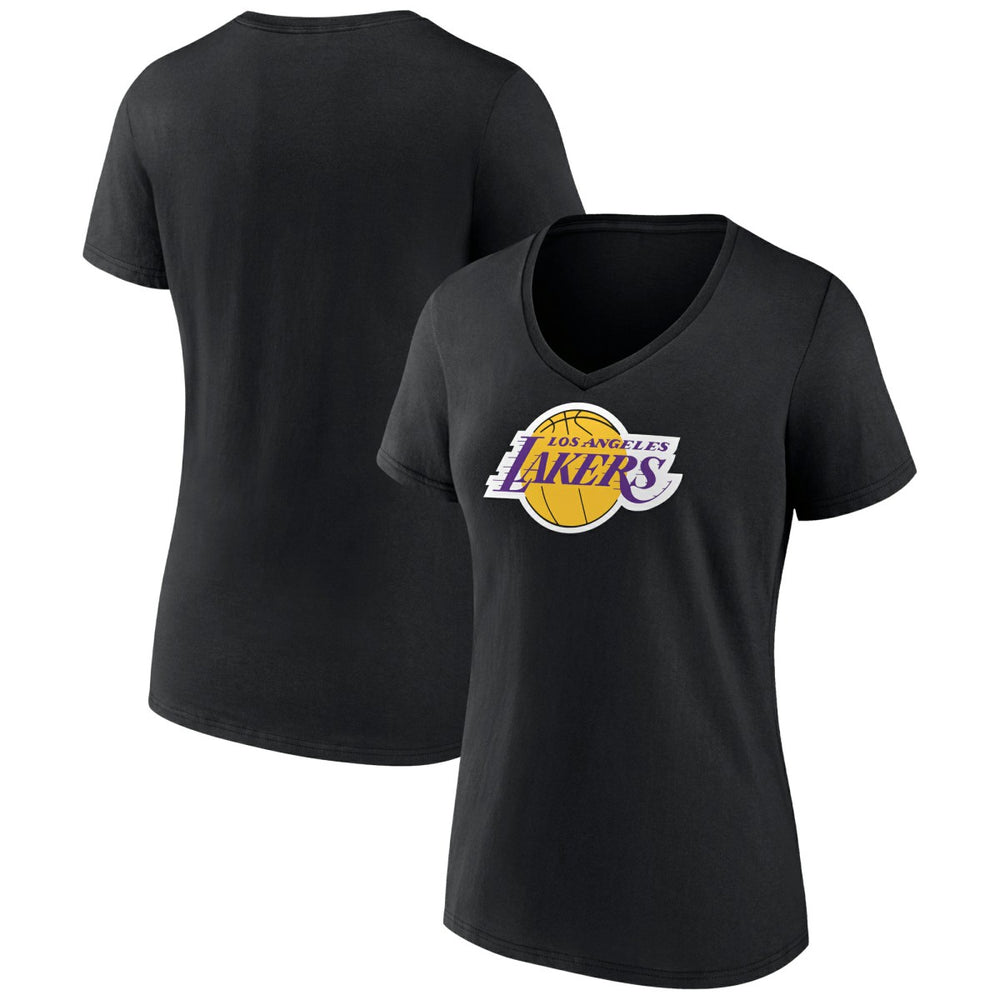 Los Angeles Lakers Women's Logo V-Neck T-Shirt - Black discount