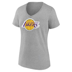 Los Angeles Lakers Women's Logo V-Neck T-Shirt - Gray sale