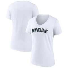 New Orleans Pelicans Women's Wordmark V-Neck T-Shirt - White sale