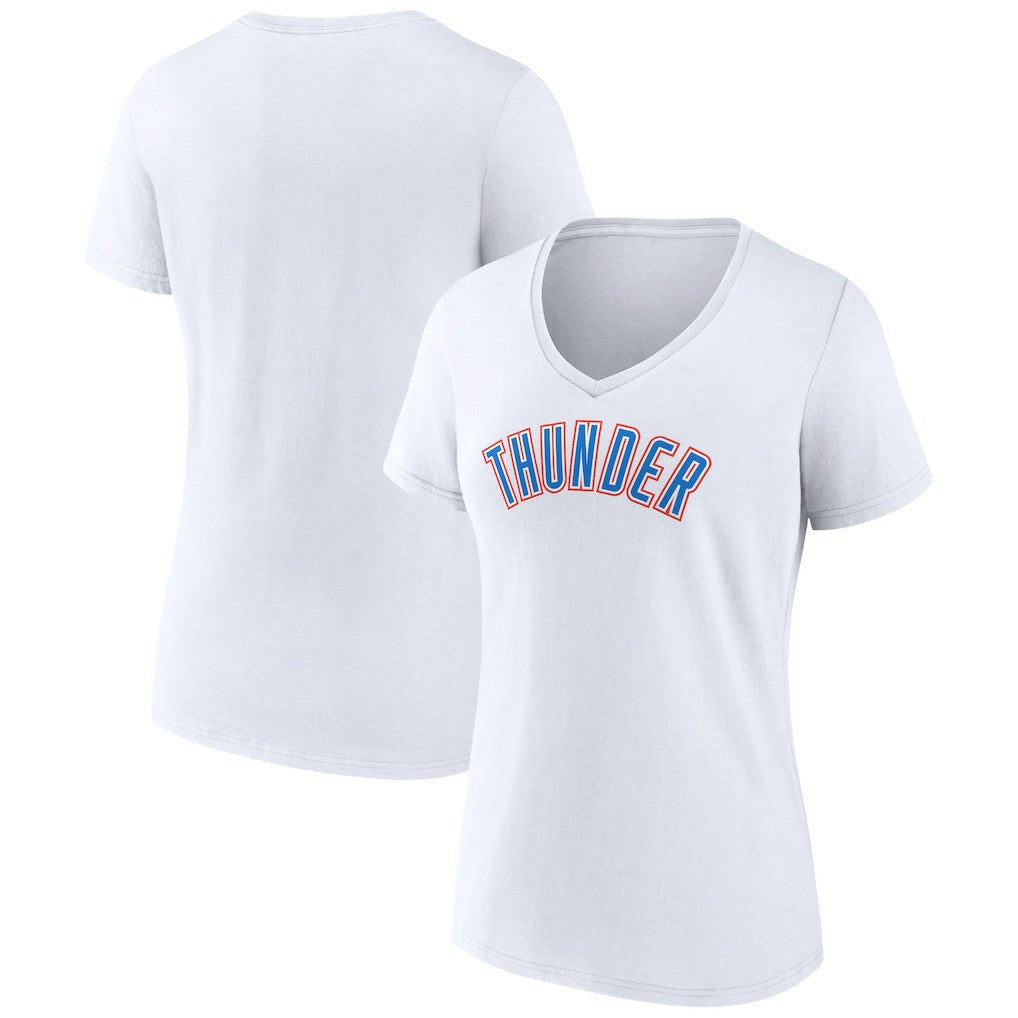 Oklahoma City Thunder Women's Wordmark V-Neck T-Shirt - White shop