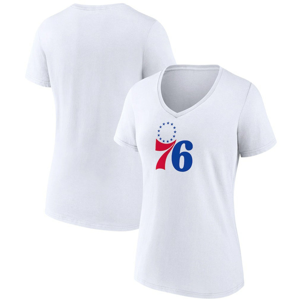 Philadelphia 76ers Women's Logo V-Neck T-Shirt - White sale