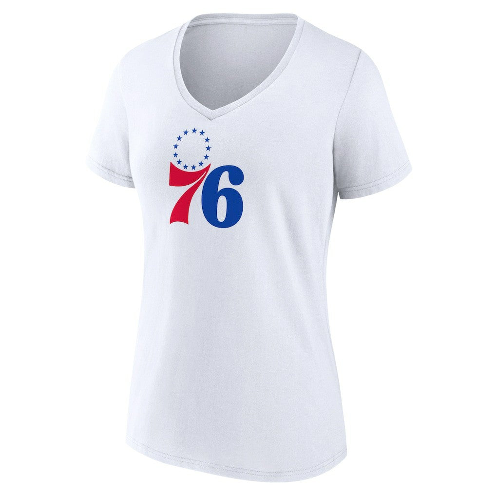 Philadelphia 76ers Women's Logo V-Neck T-Shirt - White sale