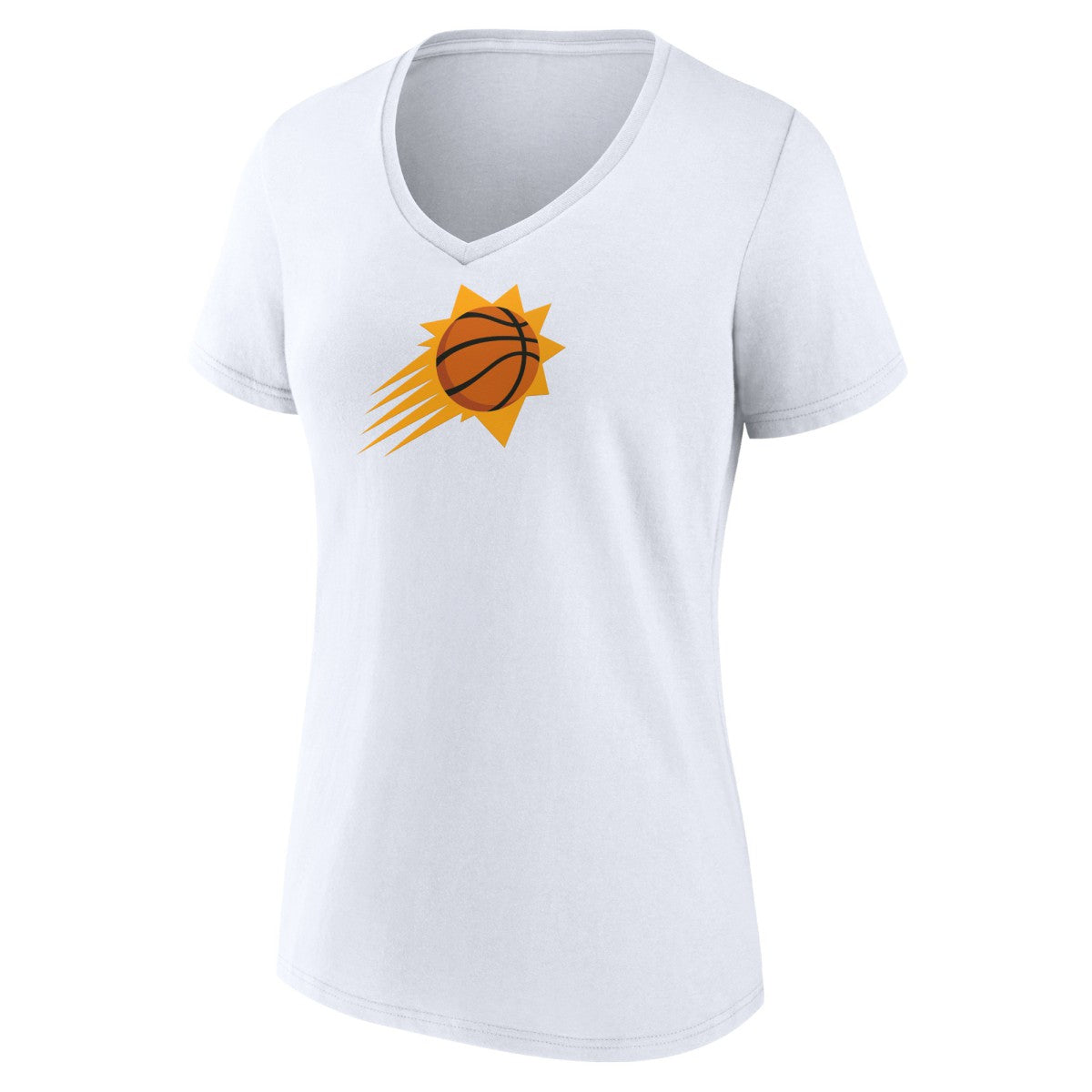 Phoenix Suns Women's Primary Logo V-Neck T-Shirt - White outlet