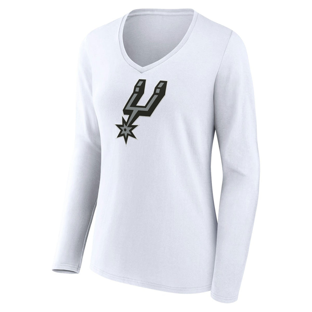 San Antonio Spurs Women's Logo Long Sleeve V-Neck T-Shirt - White sale