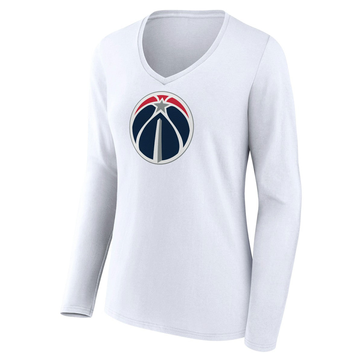Washington Wizards Women's Logo Long Sleeve V-Neck T-Shirt - White cheap