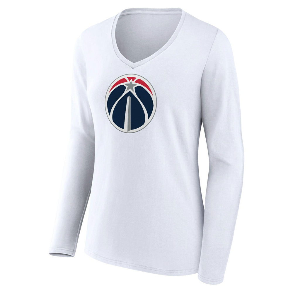 Washington Wizards Women's Logo Long Sleeve V-Neck T-Shirt - White cheap