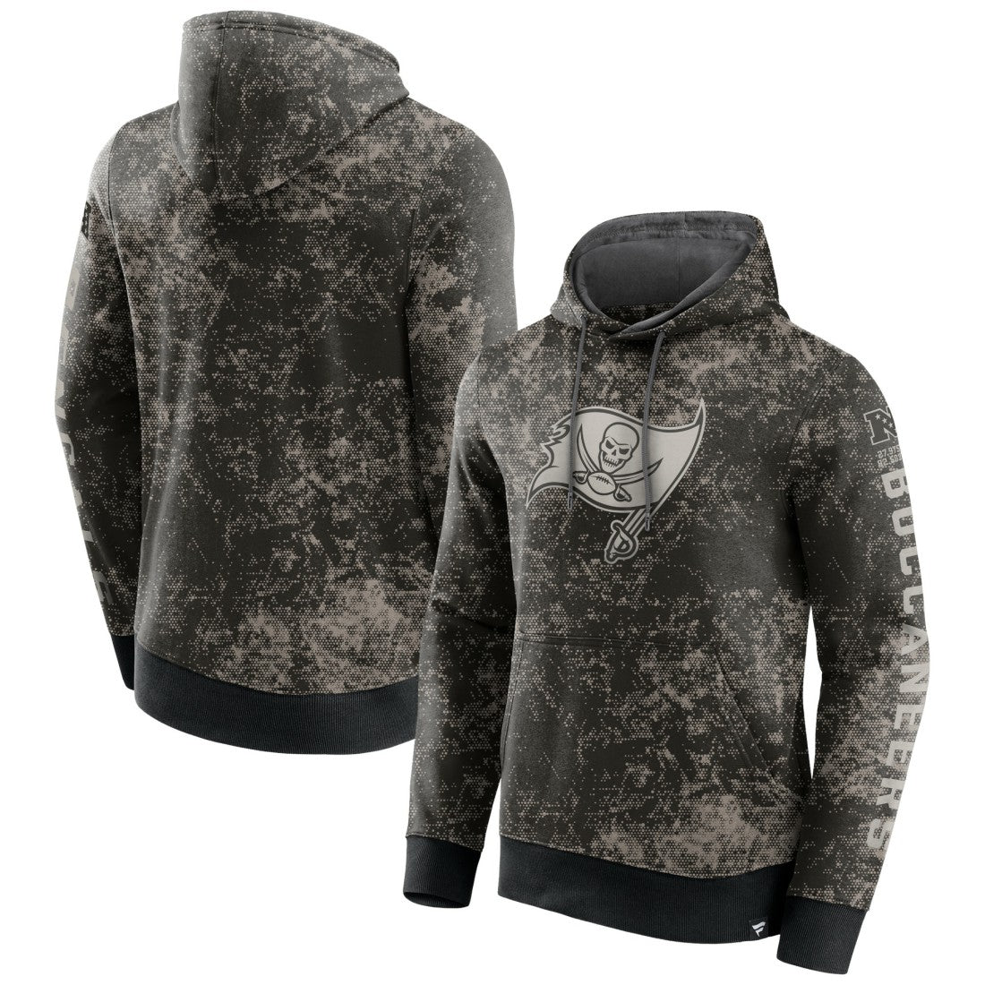 Tampa Bay Buccaneers Blackout Tonal Pullover Hoodie - Black/Gray discount