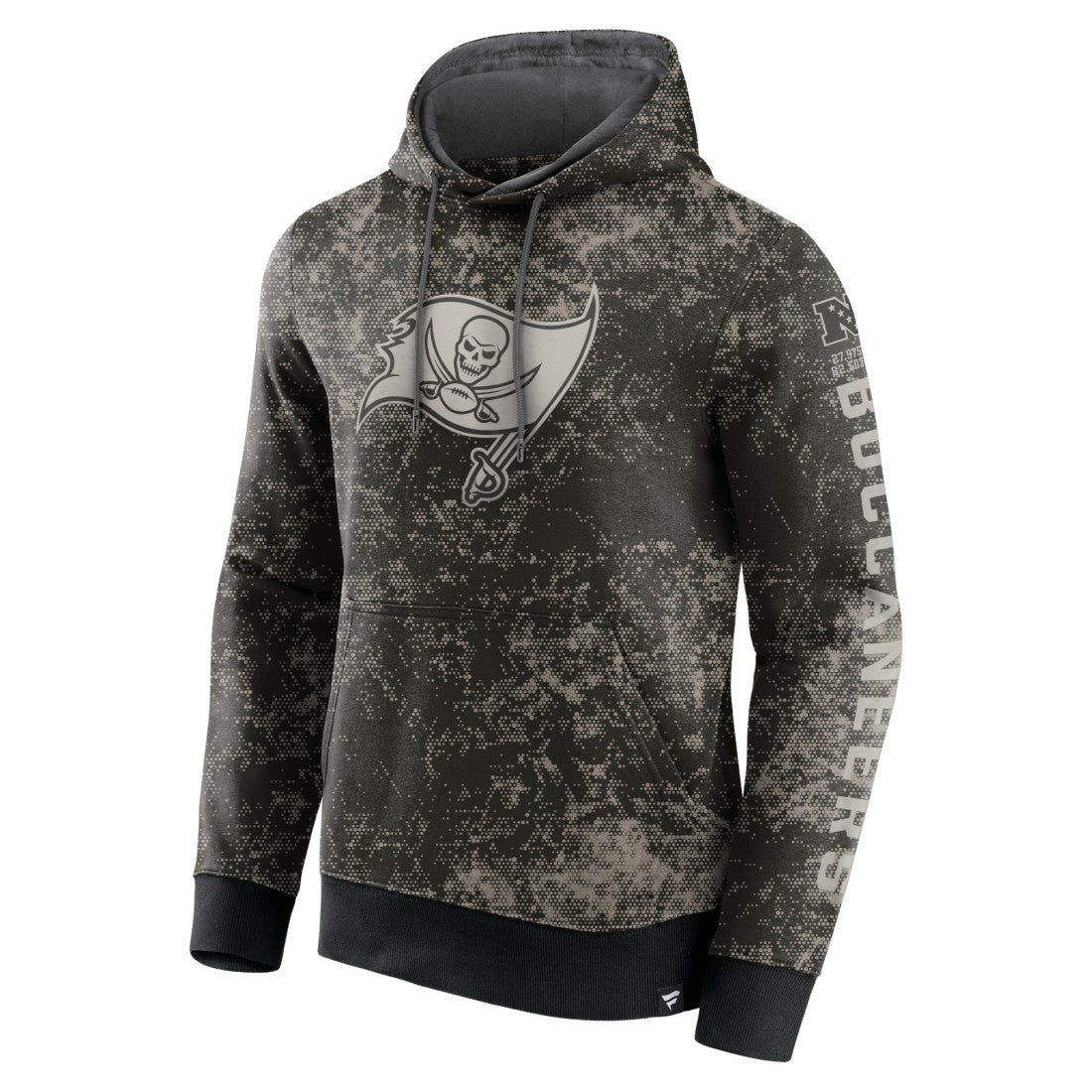 Tampa Bay Buccaneers Blackout Tonal Pullover Hoodie - Black/Gray discount