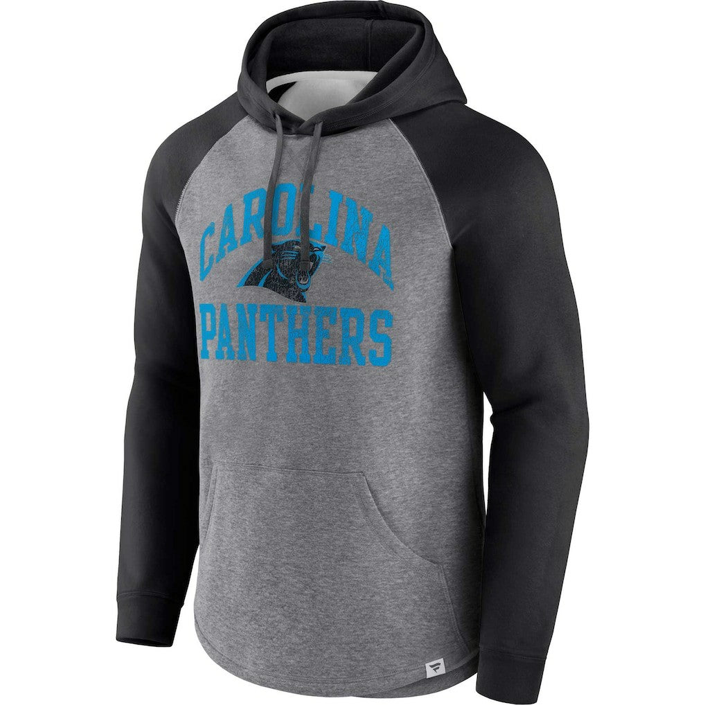 Carolina Panthers Favorite Arch Raglan Pullover Hoodie - Heather Gray on sale