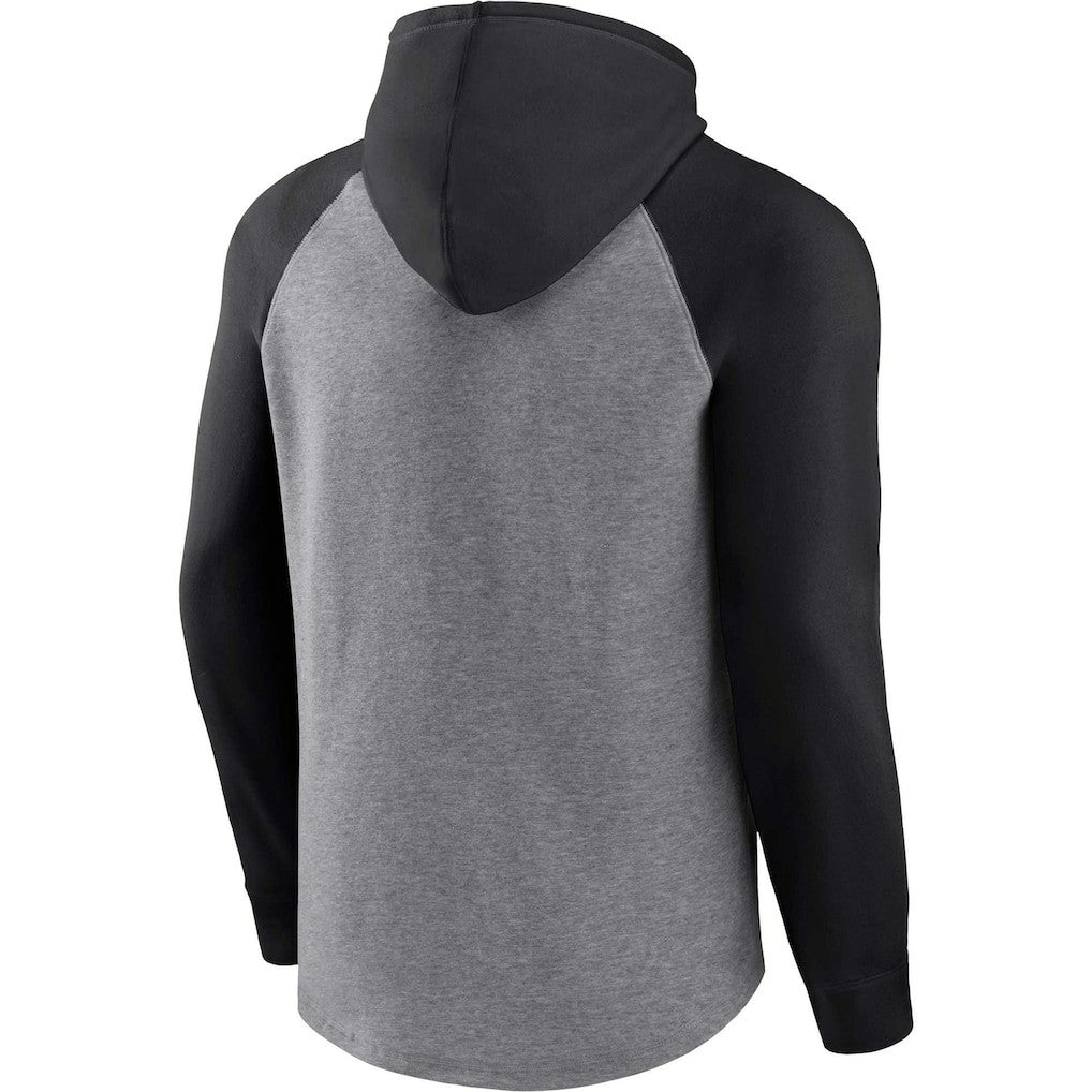 Carolina Panthers Favorite Arch Raglan Pullover Hoodie - Heather Gray on sale