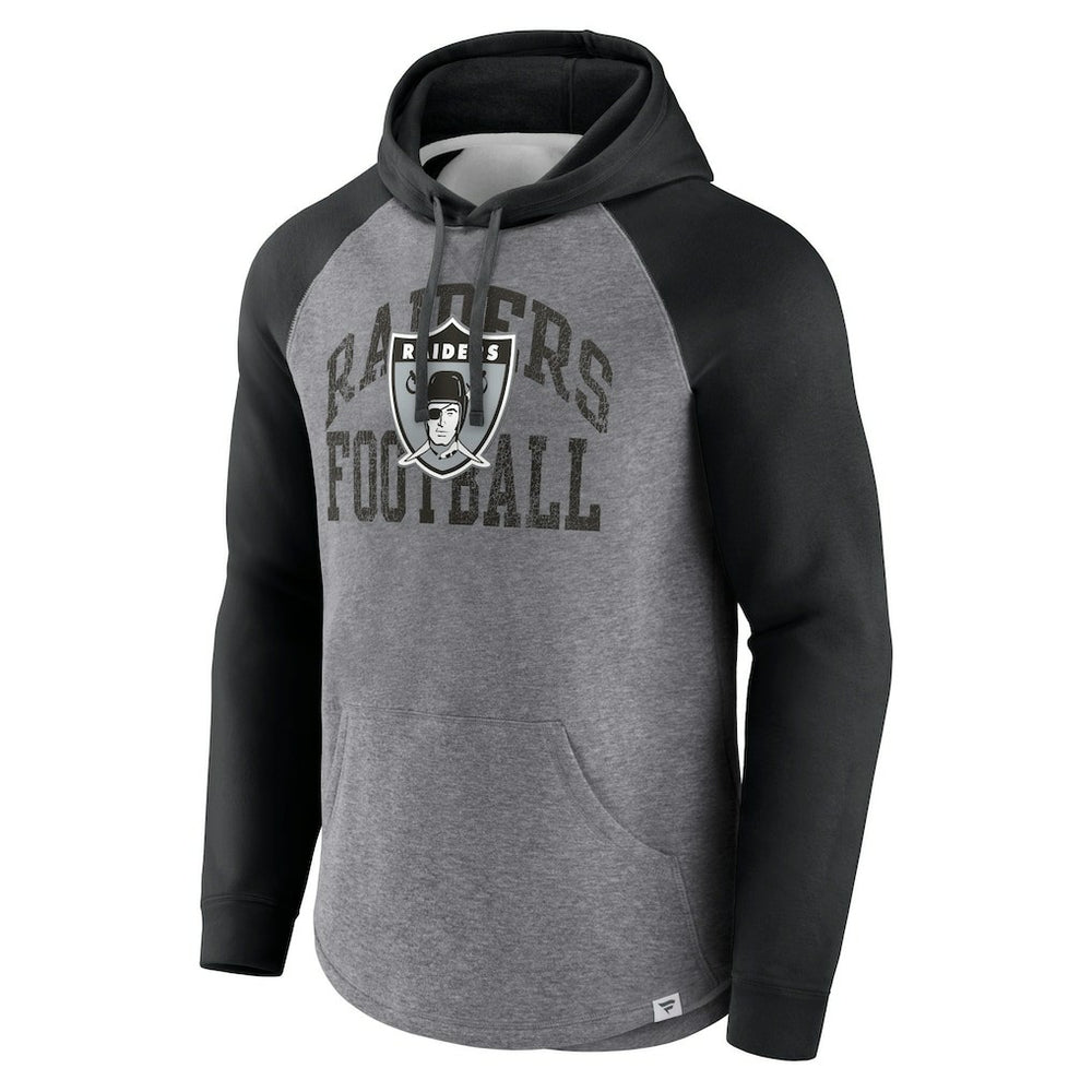 Las Vegas Raiders Favorite Arch Raglan Pullover Hoodie - Heather Gray cheap