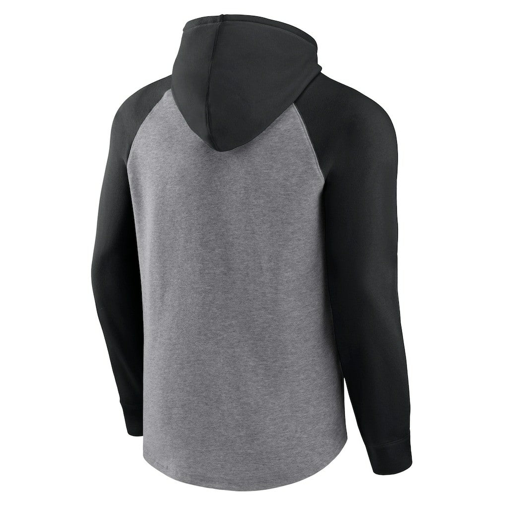 Las Vegas Raiders Favorite Arch Raglan Pullover Hoodie - Heather Gray cheap