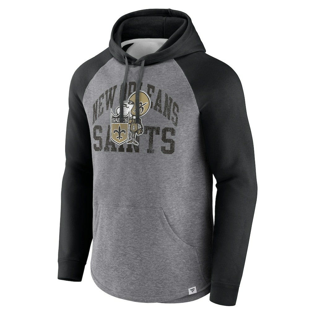 New Orleans Saints Favorite Arch Raglan Pullover Hoodie - Heather Gray online