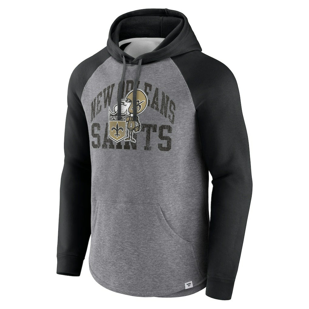 New Orleans Saints Favorite Arch Raglan Pullover Hoodie - Heather Gray online