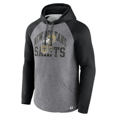 New Orleans Saints Favorite Arch Raglan Pullover Hoodie - Heather Gray online