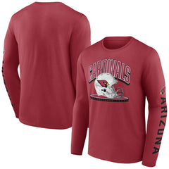Arizona Cardinals Helmet Platform Long Sleeve T-Shirt - Cardinal on sale