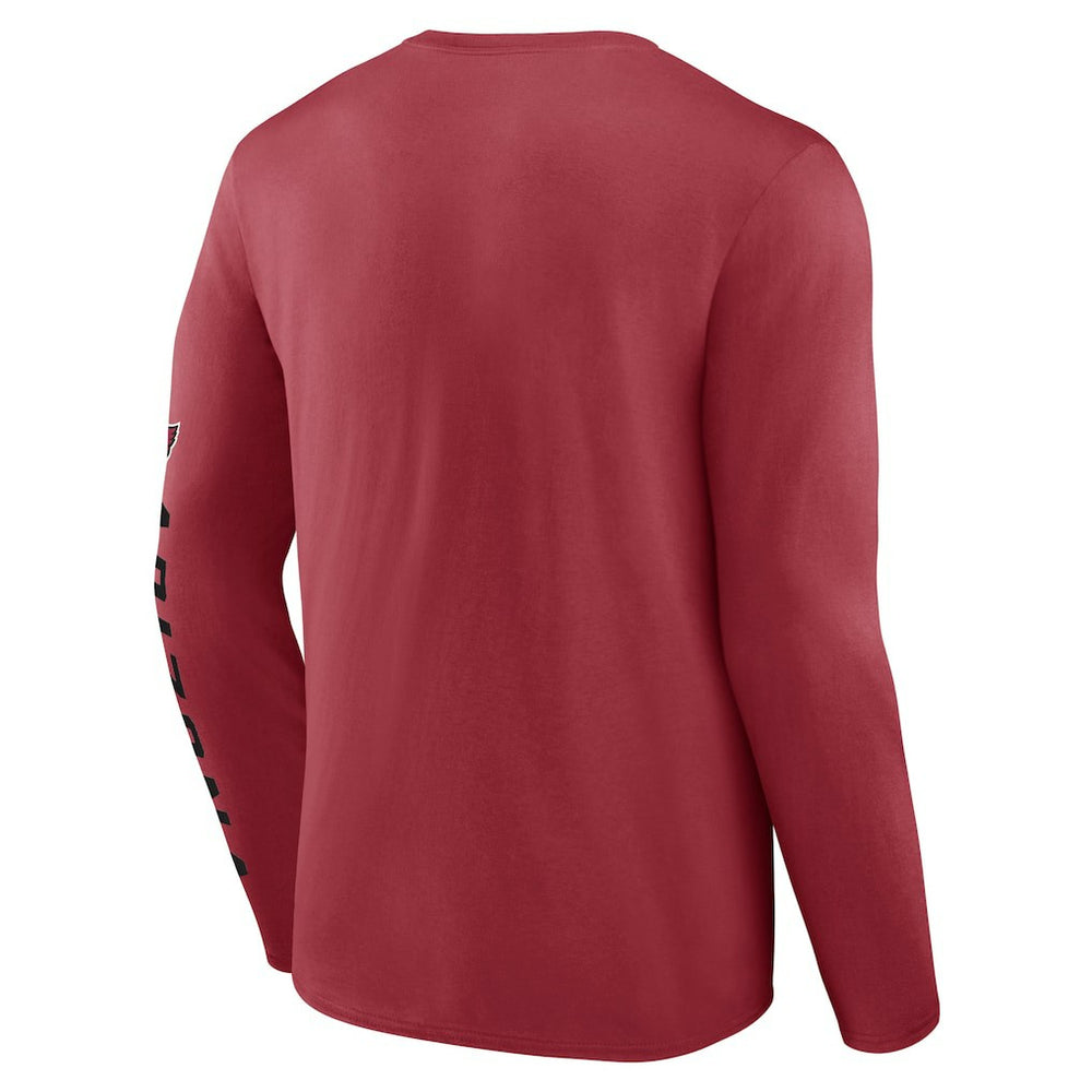 Arizona Cardinals Helmet Platform Long Sleeve T-Shirt - Cardinal on sale