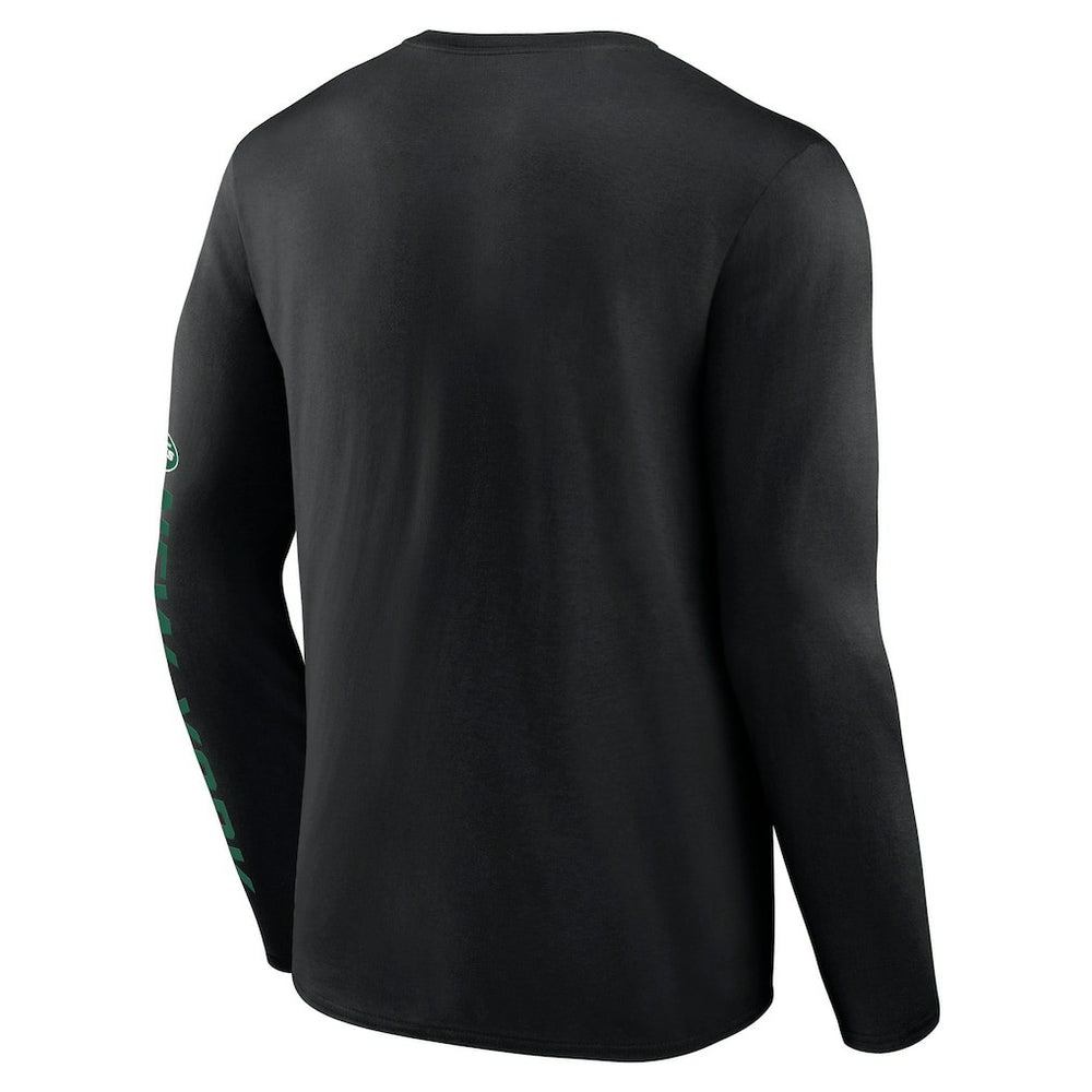 New York Jets Helmet Platform Long Sleeve T-Shirt - Black on sale