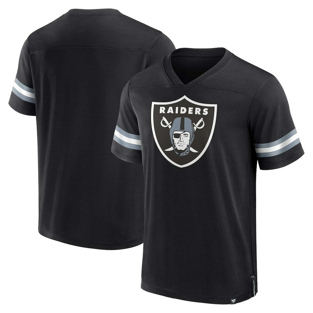 Las Vegas Raiders Jersey Tackle V-Neck T-Shirt - Black discount