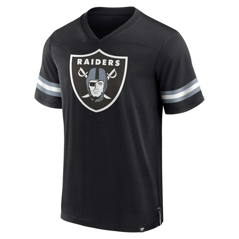 Las Vegas Raiders Jersey Tackle V-Neck T-Shirt - Black discount