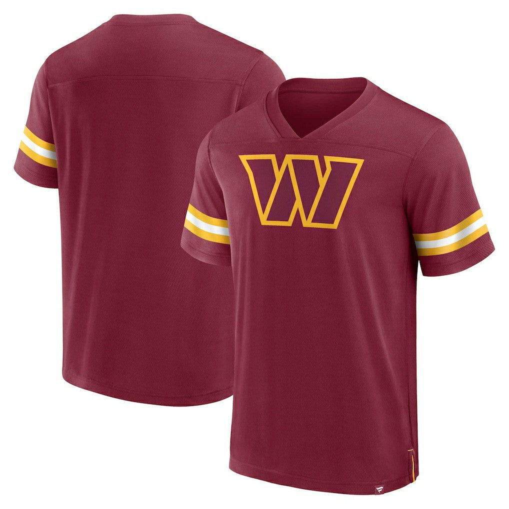 Washington Commanders Jersey Tackle V-Neck T-Shirt - Burgundy cheap