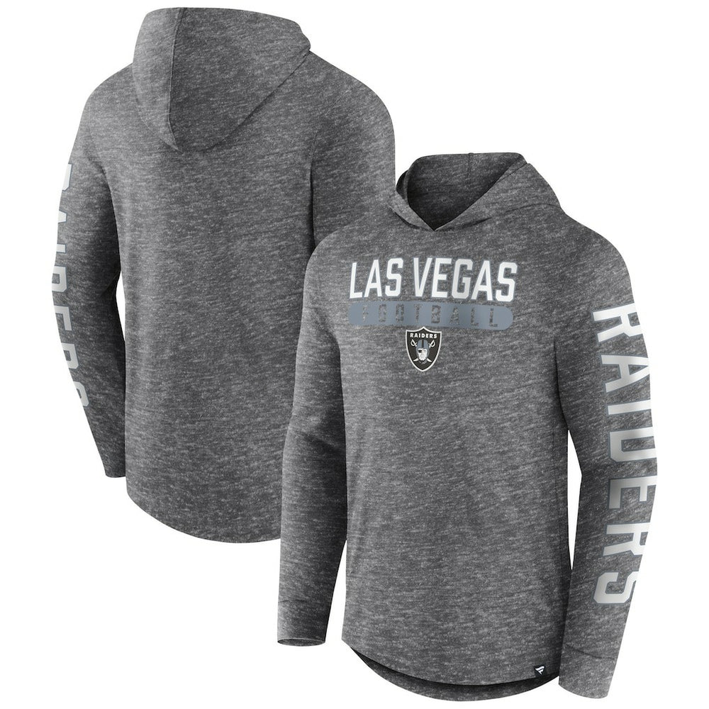 Las Vegas Raiders Pill Stack Long Sleeve Hoodie T-Shirt - Heather Charcoal discount
