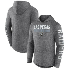 Las Vegas Raiders Pill Stack Long Sleeve Hoodie T-Shirt - Heather Charcoal discount