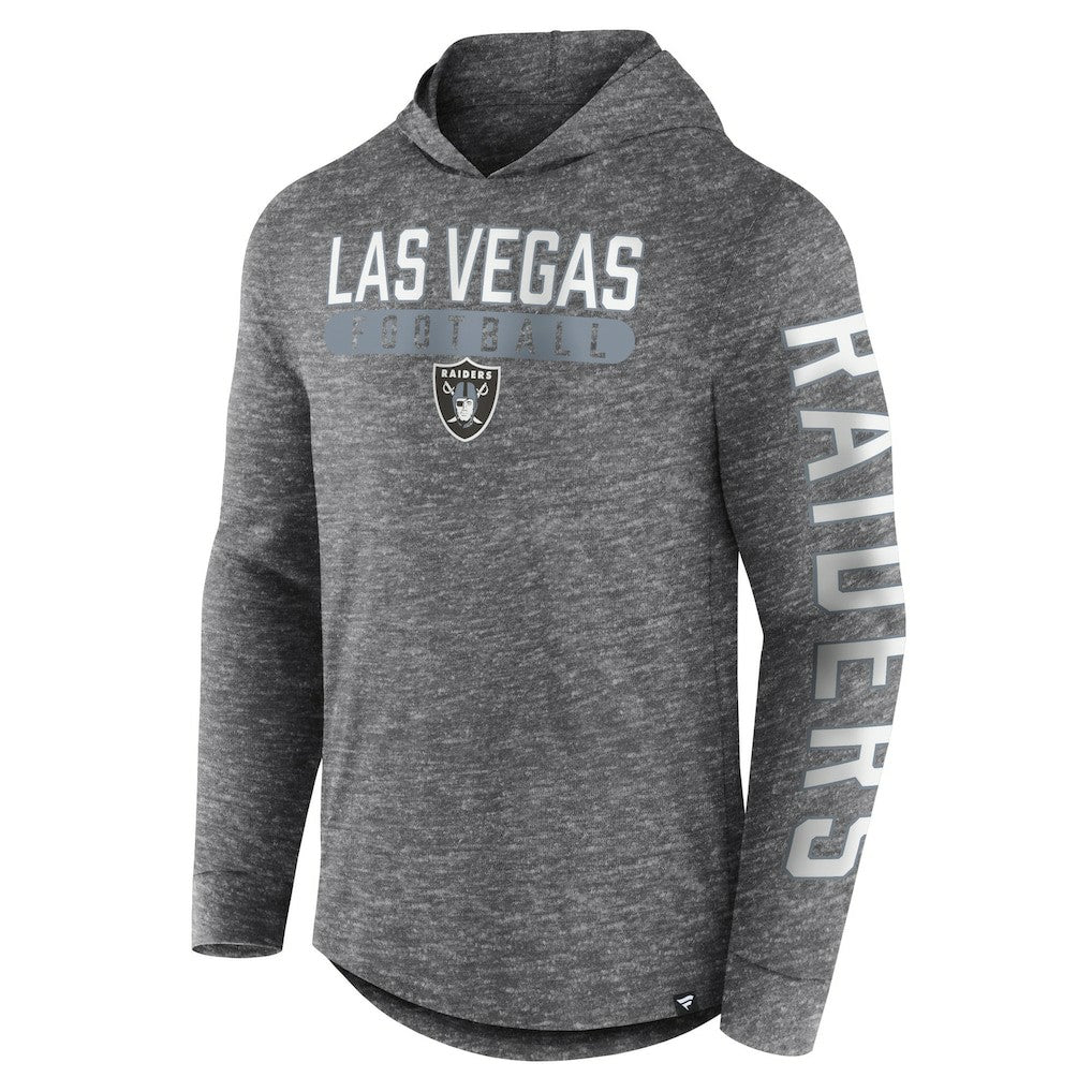 Las Vegas Raiders Pill Stack Long Sleeve Hoodie T-Shirt - Heather Charcoal discount