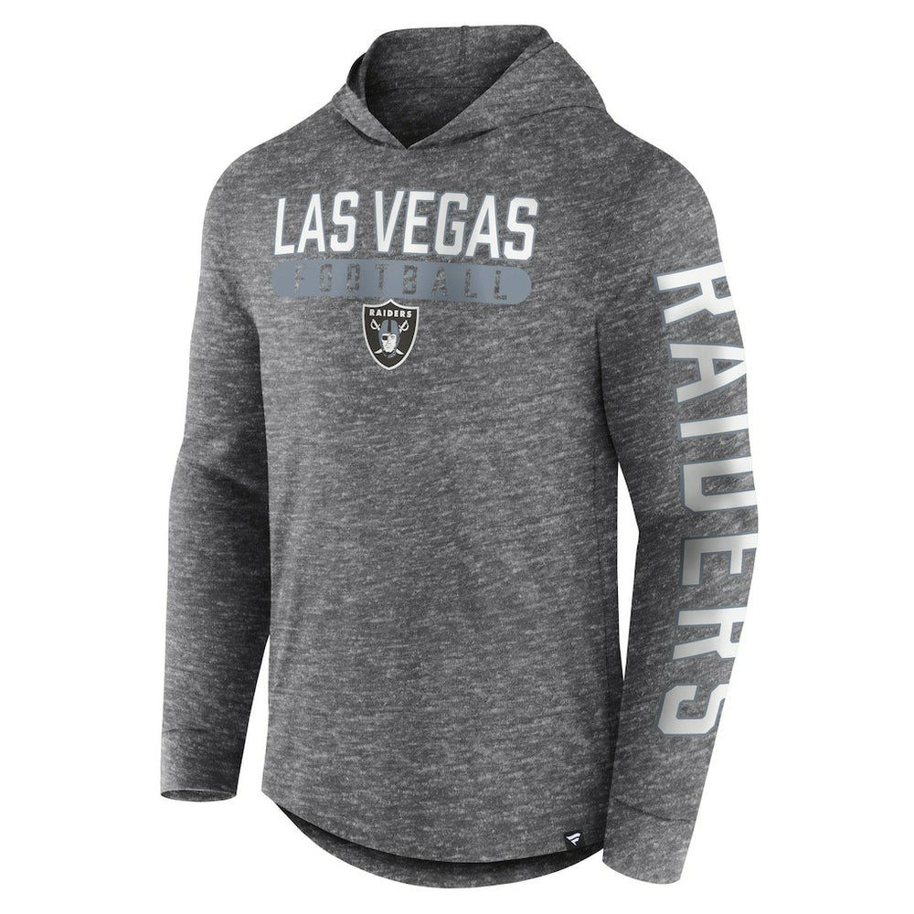 Las Vegas Raiders Pill Stack Long Sleeve Hoodie T-Shirt - Heather Charcoal discount