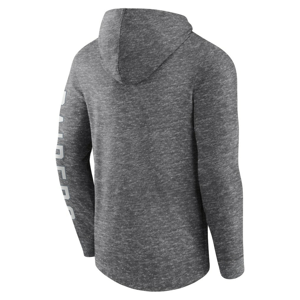 Las Vegas Raiders Pill Stack Long Sleeve Hoodie T-Shirt - Heather Charcoal discount