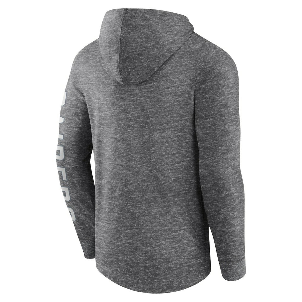 Las Vegas Raiders Pill Stack Long Sleeve Hoodie T-Shirt - Heather Charcoal discount