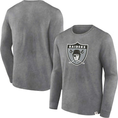Las Vegas Raiders Washed Primary Long Sleeve T-Shirt - Heather Charcoal online
