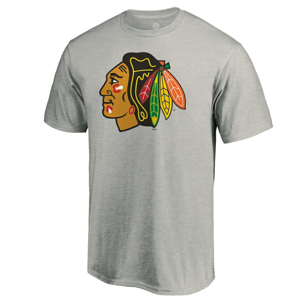 Chicago Blackhawks Logo T-Shirt - Heather Gray T-shirts