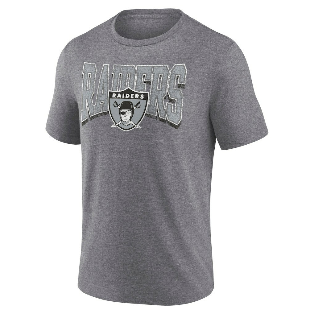 Las Vegas Raiders Warped Block Tri-Blend T-Shirt - Heather Gray for sale