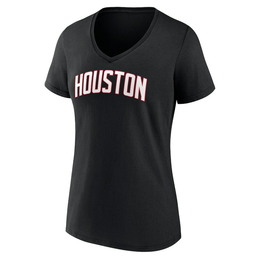 Houston Rockets Women's Wordmark V-Neck T-Shirt - Black cheap
