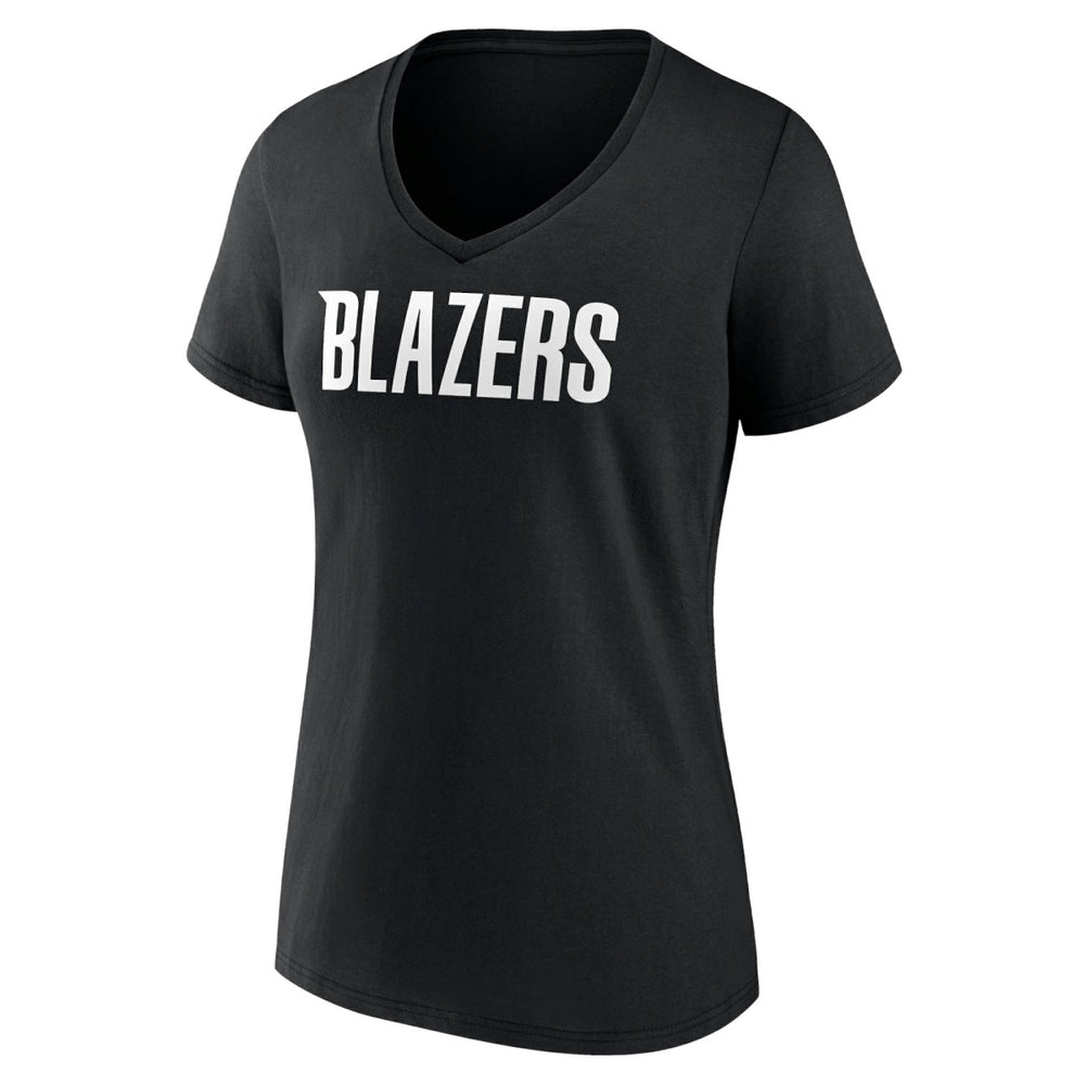 Portland Trail Blazers Women's Wordmark V-Neck T-Shirt - Black on sale