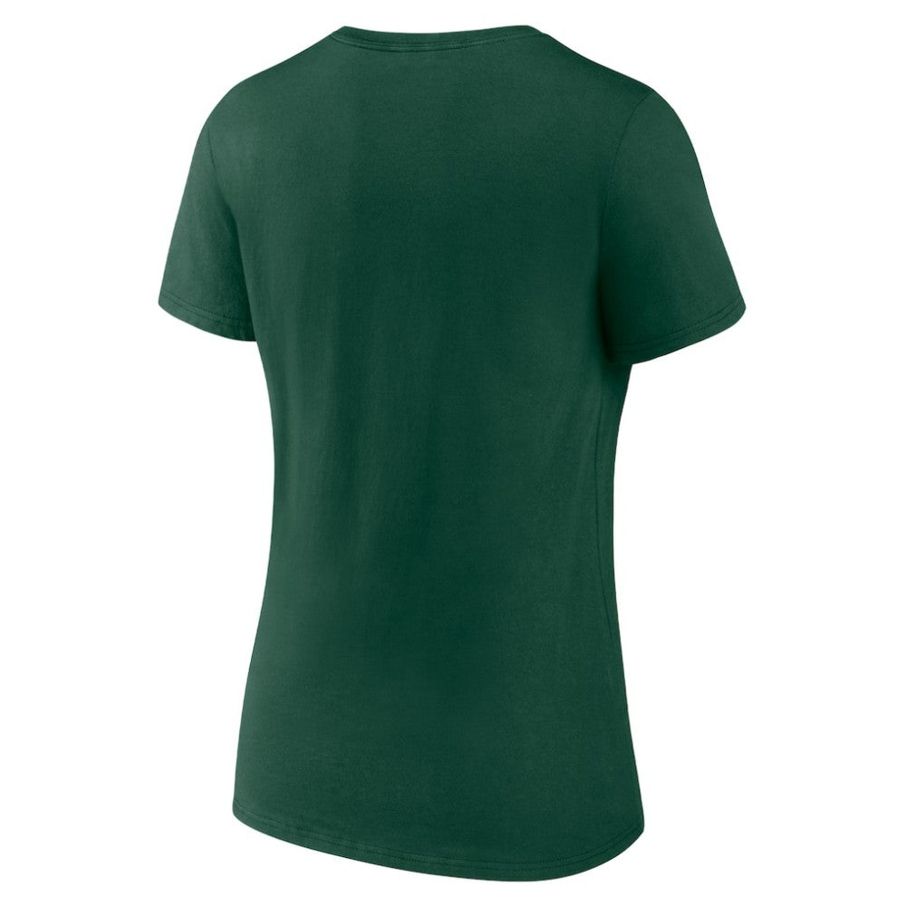 Minnesota Wild Women's Team Logo V-Neck T-Shirt - Green T-shirts