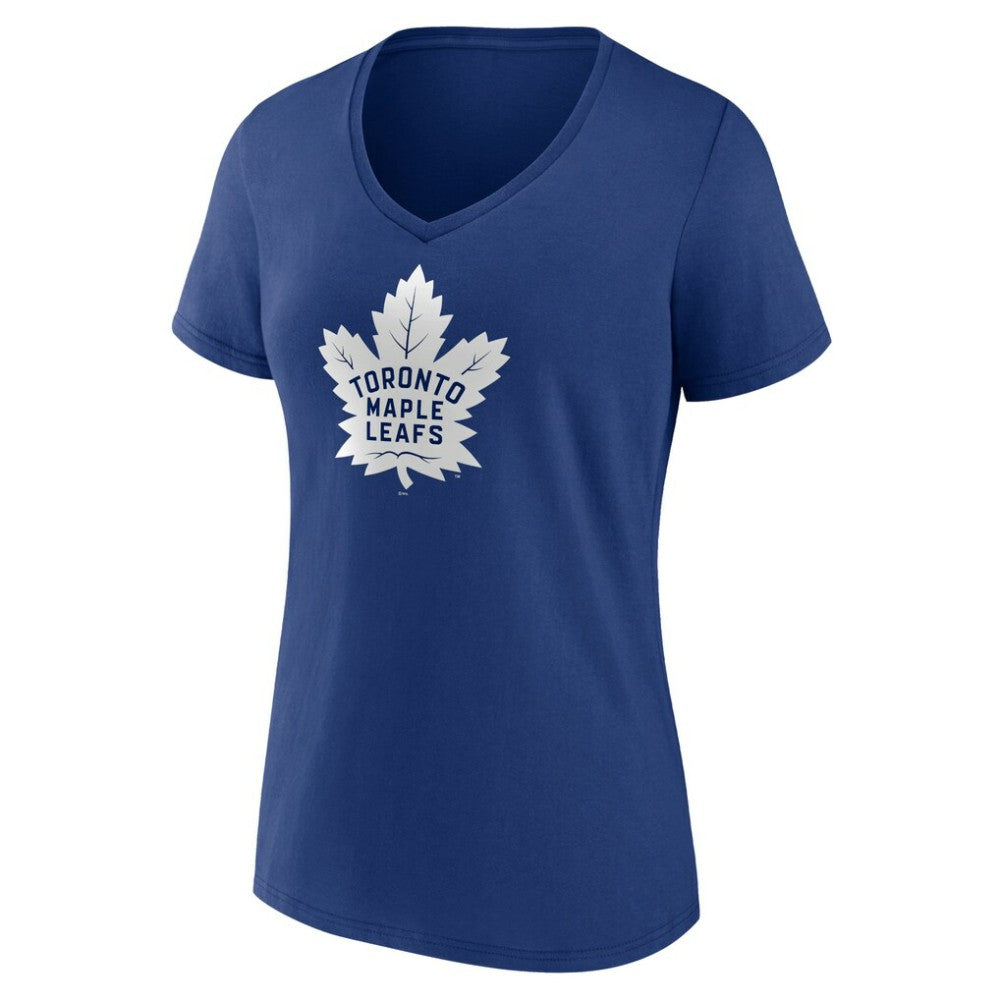 Toronto Maple Leafs Women's Team Logo V-Neck T-Shirt - Blue T-shirts